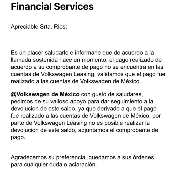 Paularihe_'s tweet photo. @Volkswagen_MX hello!! @VWFS_MX se deslinda de la transferencia por error que realice. https://t.co/mf5lp6gRec