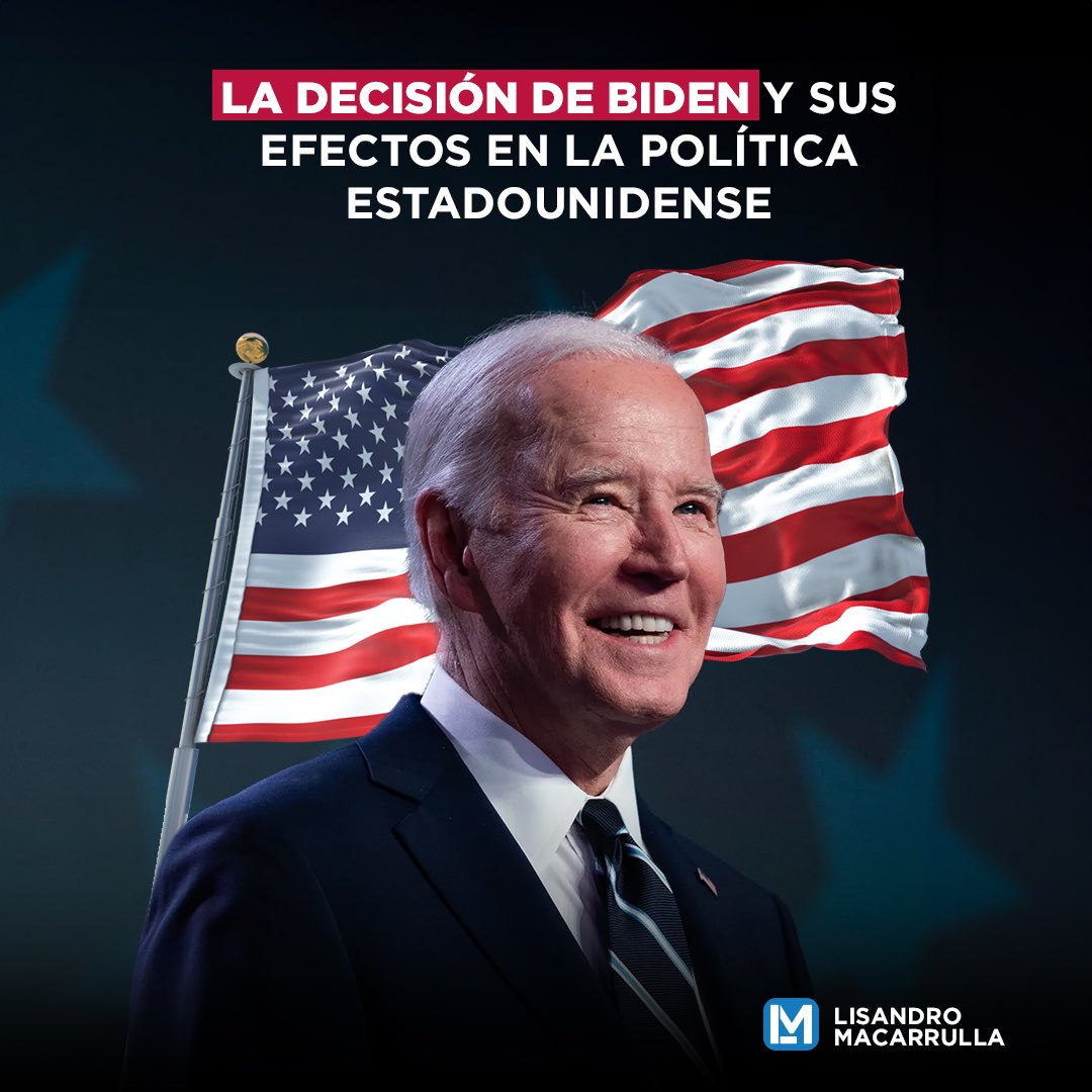 lmacarrulla1's tweet image. La decisión de @JoeBiden de retirarse de la carrera presidencial ha dejado a muchos sorprendidos.  Con la convención #demócrata a un mes, el partido debe decidir si apoyará a @KamalaHarris o buscará otra figura con más atractivo electoral. 🗳️🤔🇺🇸
1/3
 #LisandroMacarrulla