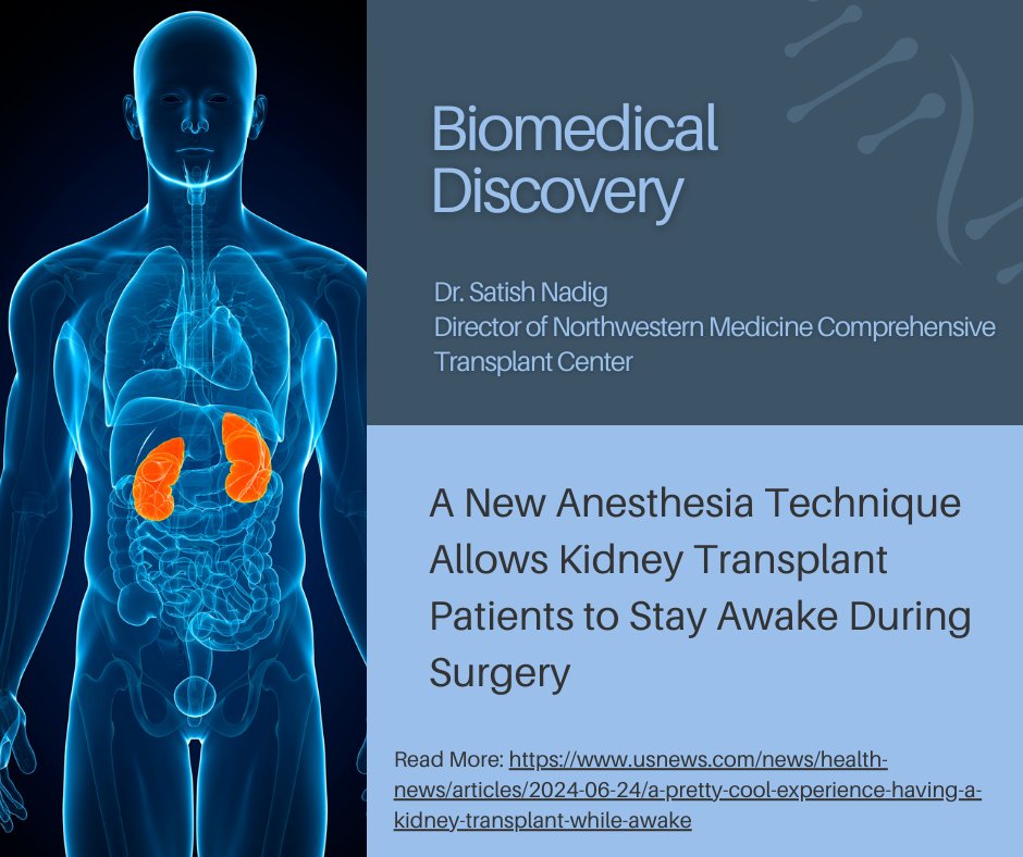 ChiBiomed's tweet photo. #FriendOfCBC in the News!
Dr. Satish Nadig, Director of @NorthwesternU Medicine Comprehensive Transplant Center, is applauded for a new anesthesia technique, which avoids general anesthesia & reduces risk to the transplant patient.
Read more: https://t.co/DDuXNfvLz2
#ChiBiotech https://t.co/9eJROfXhAY