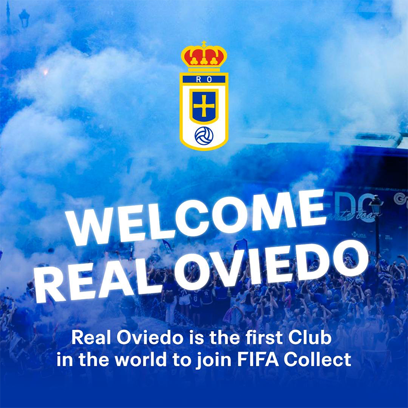 FIFAWorldCup's tweet photo. 🎉 @RealOviedo are the world’s first club on @FIFACollect! 

Take your support to the next level with a membership 👇