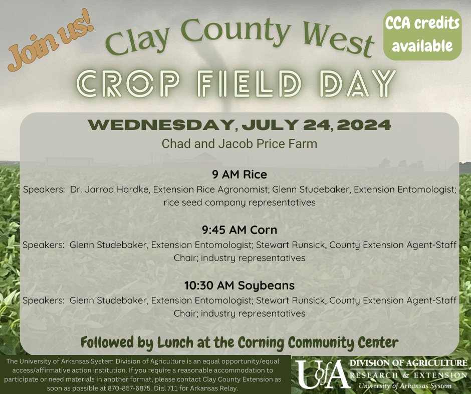 Field day this Wednesday!  <a href="/JHardke/">Jarrod Hardke</a>