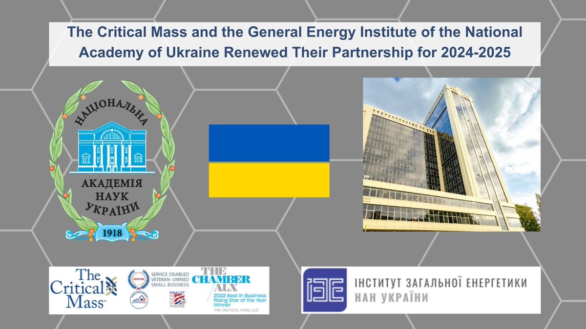 We are thrilled to announce that The Critical Mass - Sustainable Security &amp; Defense has renewed its partnership with the General Energy Institute of NAS of Ukraine (GEI).

For more information, please visit here: linkedin.com/posts/the-crit…