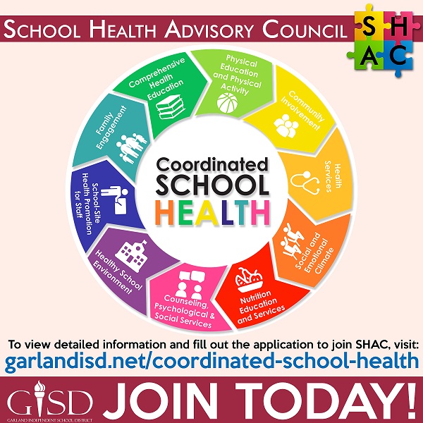 GISD HPE (@gisd_pe) on Twitter photo The GISD SHAC is still accepting applications for the 2024-25 school year. Parents wanted! Join today!
#SHAC #coordinatedschoolhealth #nutrition #community #counseling #healthandwellness
<a href="/gisdnews/">Garland ISD</a>
<a href="/GISDhealth/">GISD Health Services</a>
<a href="/GISDCSH/">GISD Coordinated School Health</a>
<a href="/gisdnutrition/">Nutrition Services</a>
<a href="/gisdcounseling/">GISD Guidance and Counseling</a> The GISD SHAC is still accepting applications for the 2024-25 school year. Parents wanted! Join today!
#SHAC #coordinatedschoolhealth #nutrition #community #counseling #healthandwellness
<a href="/gisdnews/">Garland ISD</a>
<a href="/GISDhealth/">GISD Health Services</a>
<a href="/GISDCSH/">GISD Coordinated School Health</a>
<a href="/gisdnutrition/">Nutrition Services</a>
<a href="/gisdcounseling/">GISD Guidance and Counseling</a>