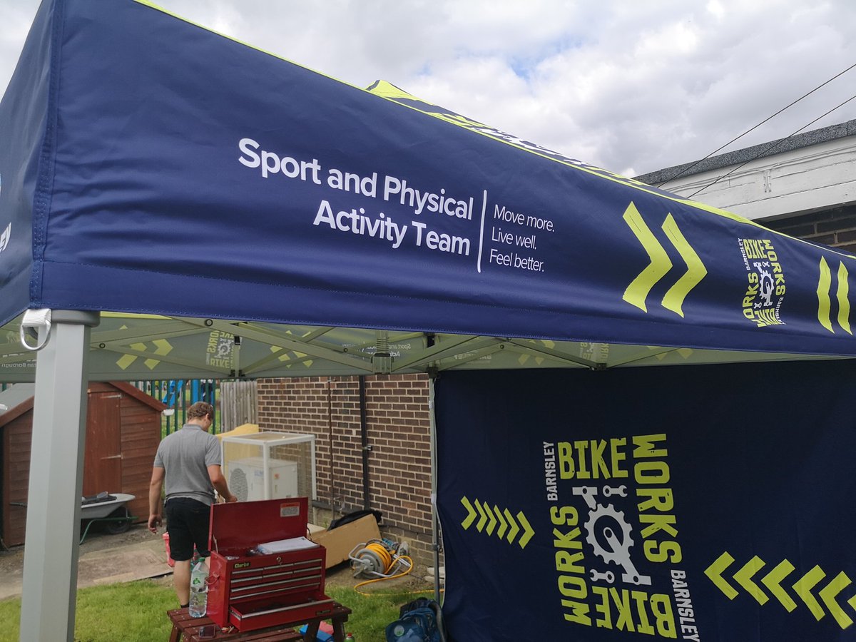 What's Your Move Barnsley (@barnsleymoving) on Twitter photo First outing for the new Barnsley Bike Works gazebo and mobile workshop. Touring the borough, with free bike checks this summer. Another great opportunity that the Sport and Physical Activity Team are delivering barnsley.gov.uk/whats-your-mov…
<a href="/BarnsleyCouncil/">Barnsley Council</a> <a href="/Barnsleyis/">#BarnsleyIsBrill</a> <a href="/BarnsleyLibs/">Barnsley Libraries</a> First outing for the new Barnsley Bike Works gazebo and mobile workshop. Touring the borough, with free bike checks this summer. Another great opportunity that the Sport and Physical Activity Team are delivering barnsley.gov.uk/whats-your-mov…
<a href="/BarnsleyCouncil/">Barnsley Council</a> <a href="/Barnsleyis/">#BarnsleyIsBrill</a> <a href="/BarnsleyLibs/">Barnsley Libraries</a>
