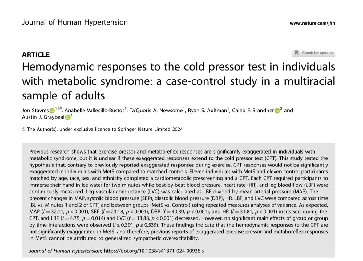 Happy to share some new work from our lab’s collaboration with the <a href="/austinjgraybeal/">Austin Graybeal, PhD, CSCS</a> lab!!

A big thanks to our team of outstanding MS students!!

Read it here-&gt; nam12.safelinks.protection.outlook.com/?url=https%3A%…