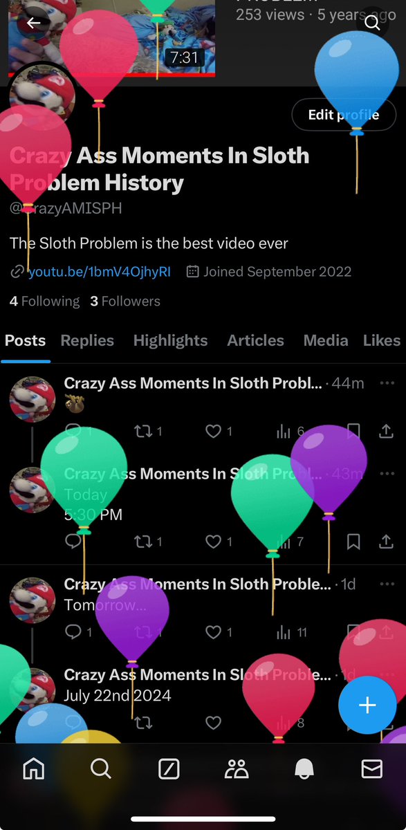 CrazyAMISPH's tweet photo. Also it’s THE SLOTH PROBLEM anniversary!!!! https://t.co/stXlNyY8va