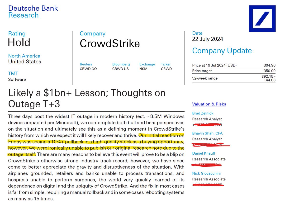 This $CRWD take by Brad Zelnick should really be an instant classic.