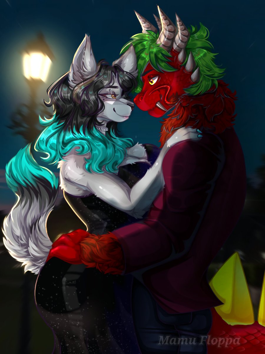a romantic date 
Commission for: <a href="/CerberusStronof/">🐺•||Cerberus Stronoff||•🐺</a> 

#furrycommunity #furry #furryartwork #furryartist #furryart #furrycommission #sfw #wolf #dragon #oc #originalcharacterart #originalcharacters