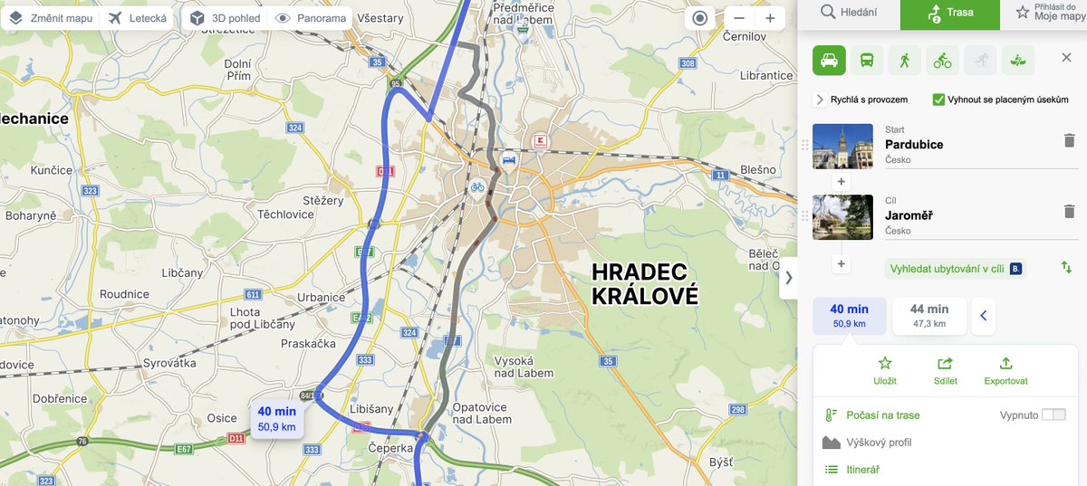 lowprogene's tweet image. Zdar @mapy_cz, víte o tom, že řidiče, který si zaškrtne vyhnout se placeným úsekům, posíláte u Hradce na podle všeho již dávno placenou (idnes.cz/hradec-kralove…) dálnici? Zkuste na to kouknout, díky!