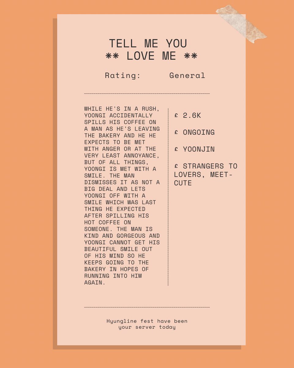 🍥 Tell Me You Love Me
🍥 archiveofourown.org/works/57390676…