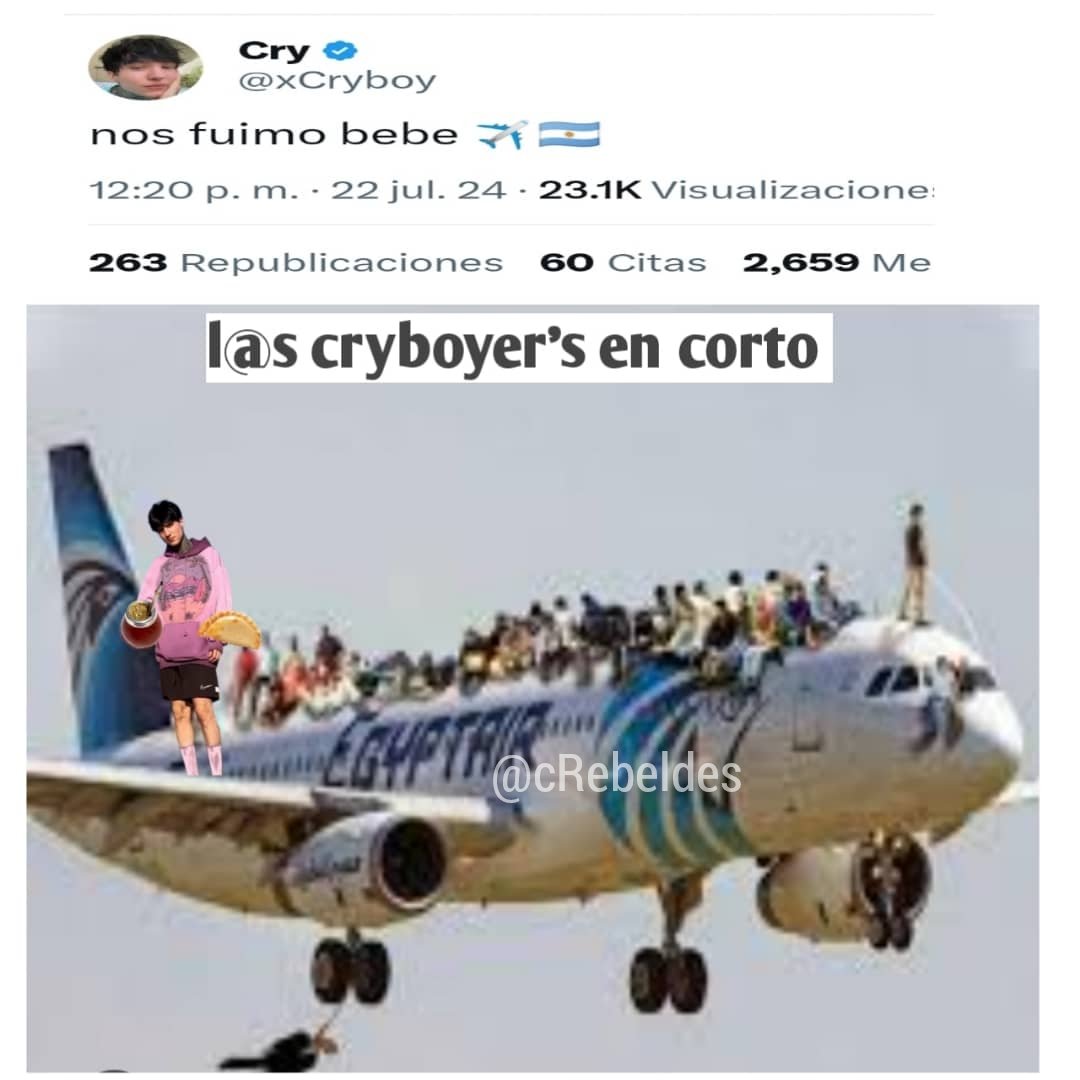 CryboyersR's tweet photo. ¡NOS FUIMOOOSS! Evolucionamos de Cry camionero a viajar con Cry en avión 😎
Tod@s ready para  XCRY EN ARGENTINA https://t.co/BTSjz3o11S