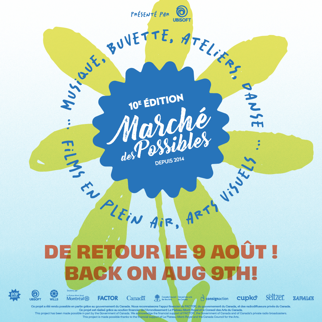 Le Marché des Possibles fait une pause de deux semaines et reviendra le 9 août avec encore plus d'événements et de concerts extraordinaires et GRATUITS ! Nous annonçons le reste de la programmation demain, restez à l'écoute 📣🌻