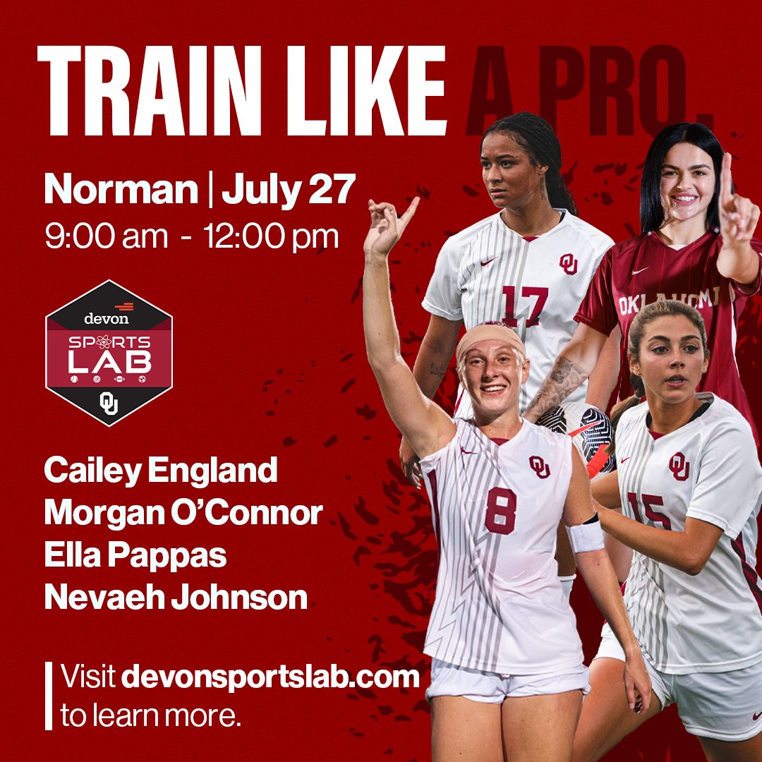 Come out for lots of fun and to meet a few of the Oklahoma Women’s soccer players! This Saturday in the Everest Indoor!