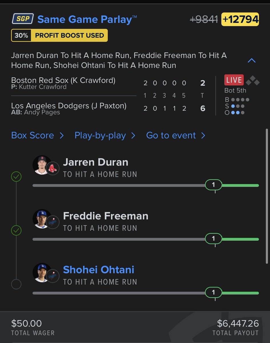 Tmasterpiece7's tweet photo. Crazy hit last night @FDSportsbook https://t.co/6PF9YPtjpS