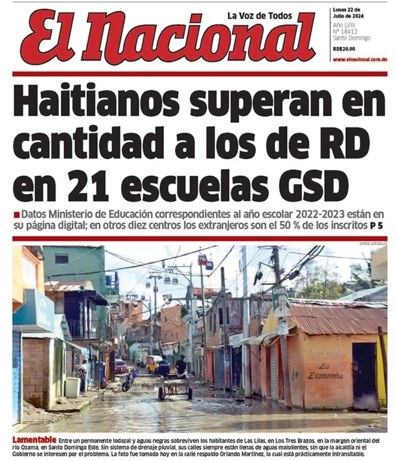 Estamos pagando impuestos para educar haitianos y discriminar a los dominicanos.