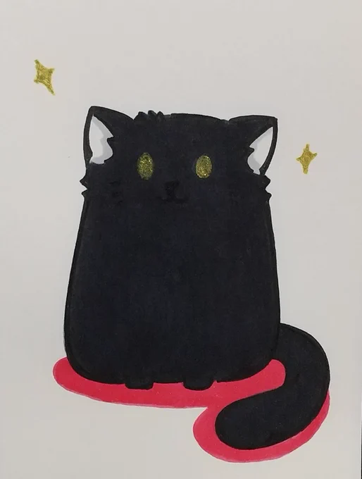 上げ直し おめめキラキラねこちゃん #イラスト #猫イラスト