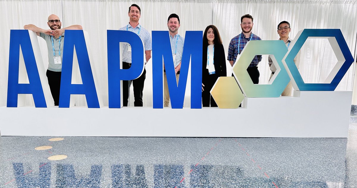 RadOncUH's tweet photo. UH/CWRU Physics Squad: out in full force at #AAPM2024 @aapmHQ! Are anyone else’s physicists this photogenic or this much fun? #askingforafriend https://t.co/6NUYWKIGl9