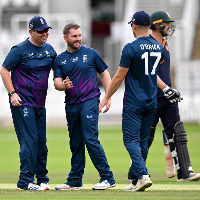 ECB_cricket's tweet photo. A special and historic day today with the first ever elite game of disability cricket taking place on the main pitch at Lord's. Fantastic work by @homeofcricket and @LordsTaverners, an event for all with top-class cricket, taster sessions and special guests.