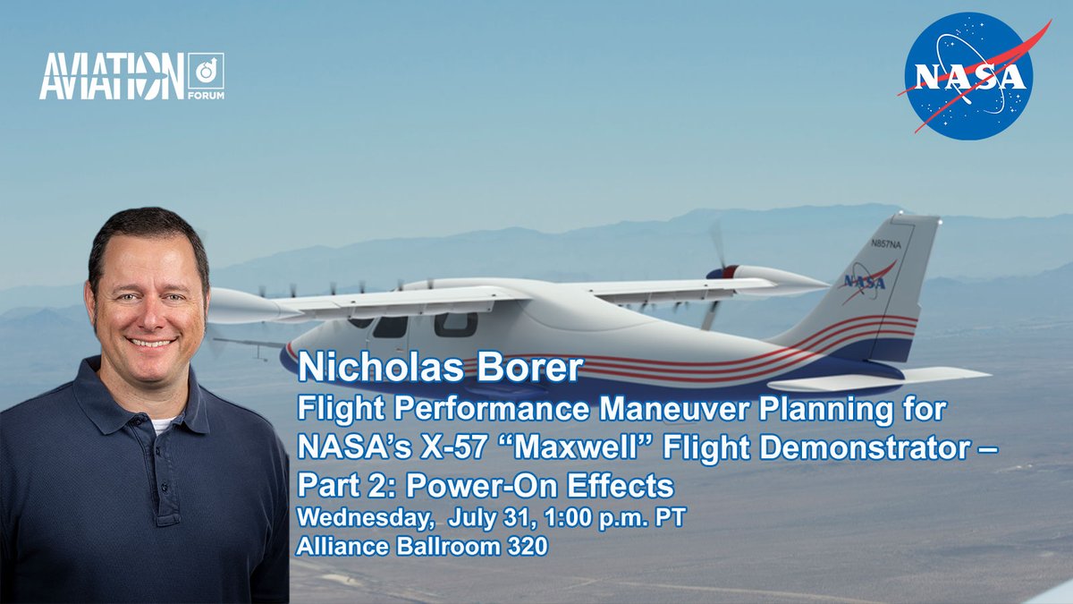Hello @AIAA #Aviation! Join Nick Borer after lunch for more about the X-57 "Maxwell."