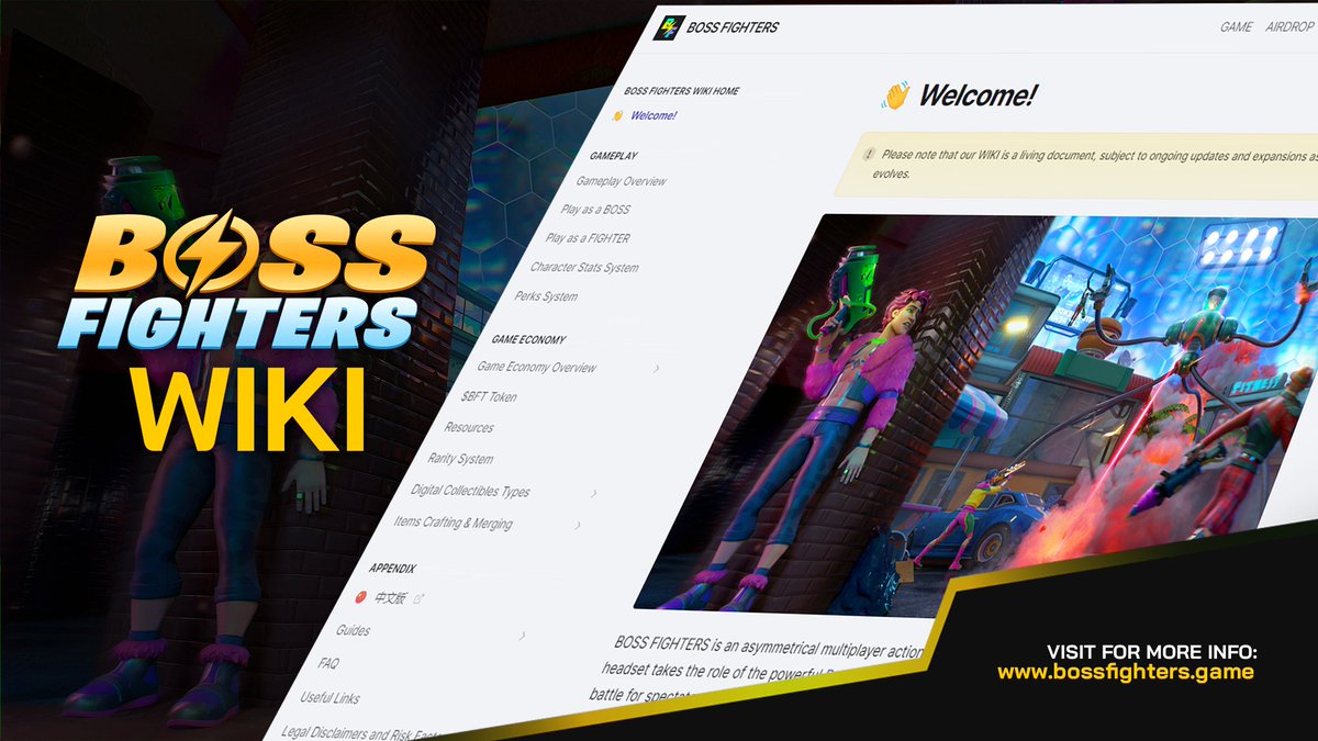 Hey, <a href="/BossFightersX/">BOSS FIGHTERS ⚡️ $BFTOKEN</a>  fans! ⚡

Want to know more details about the game?  Check out their wiki here: wiki.bossfighters.game