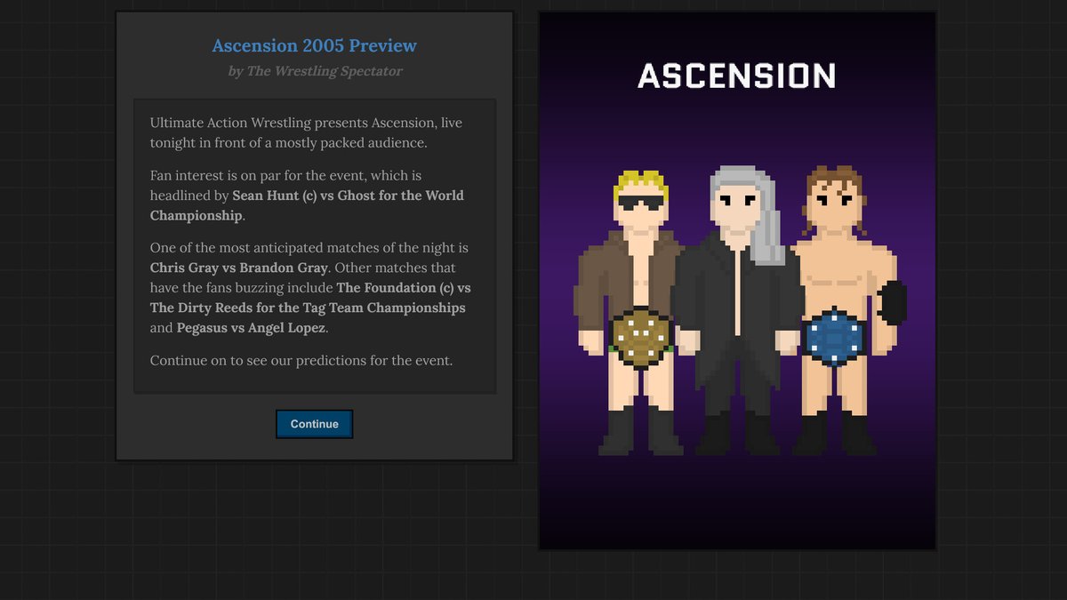 JowMahin's tweet photo. Hi @ShelfSideYT! Can I send you a review key for Journey of Wrestling? It's an easy to play wrestling booking game, offers lots of customization and thousands of user scenarios. Released on steam last month! https://t.co/6X9NqPj1eo https://t.co/GHNC6FzW3J