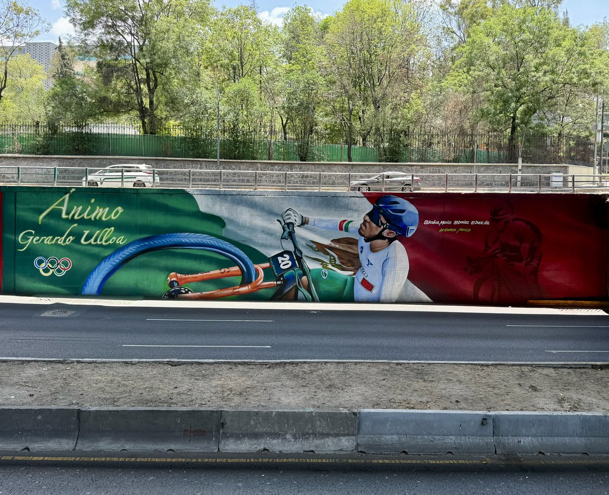 ¿Más ciclismo?🚴🏻‍♂️

El mural de Gerardo Ulloa🇲🇽 quien desgraciadamente no estará en #Paris2024 ¡Ánimo!

👨🏻‍🎨 <a href="/Koka_Engel/">Engelbert Serna</a> / <a href="/dovlez1/">Dovlez</a> / IG: dasc.die