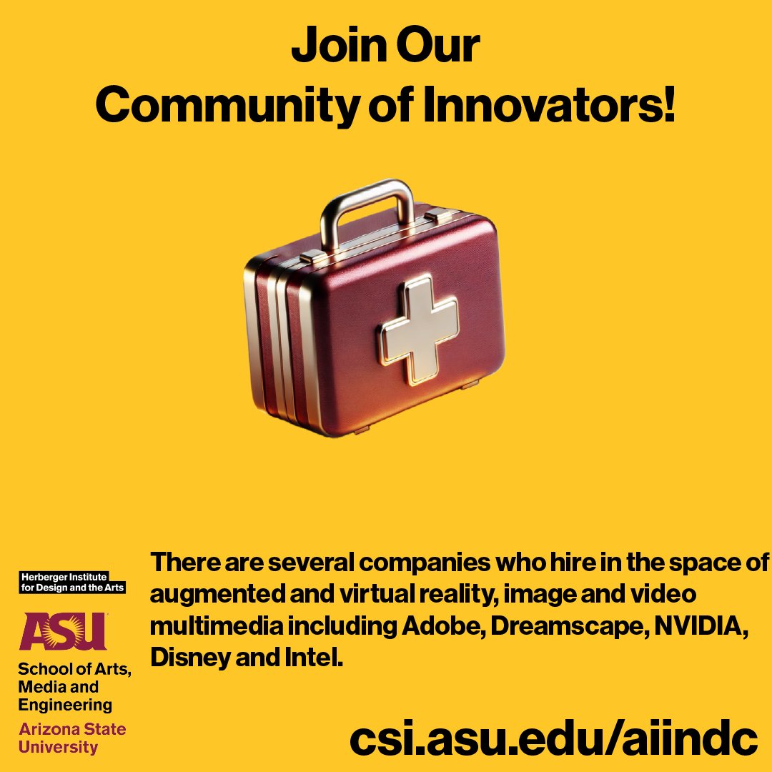 gameschoolasu's tweet photo. Seeking a boost for your digital media portfolio? Our new artificial intelligence and digital media certificate can help generate the results you seek!

Learn more at https://t.co/l874Ch1xsP!

@imaginationASU @asuEnglish 

#ArtificialIntelligence #Innovation #Technology https://t.co/8KZKVy1UbL