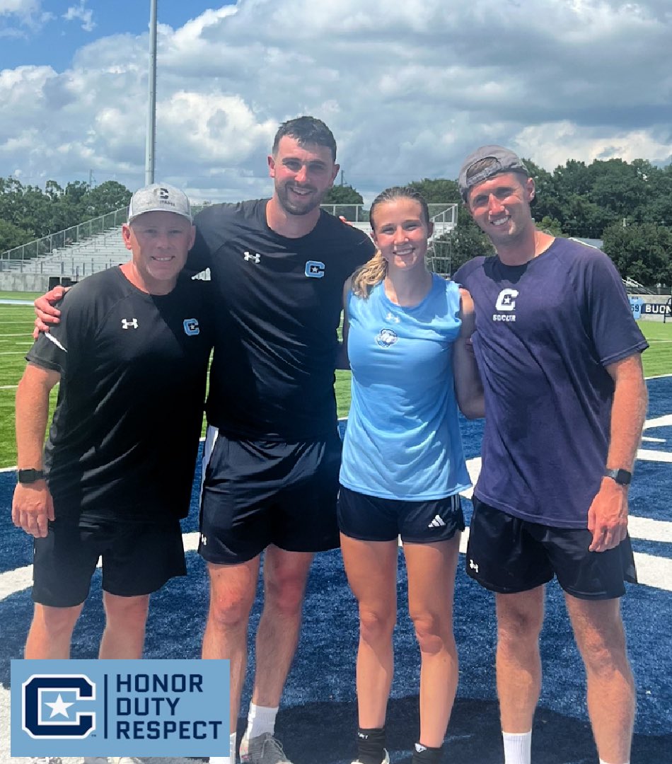 SydneyMartin_08's tweet image. Thank you to the awesome coaching staff at @CitadelWSoccer for an enjoyable, &amp;amp; educational, ID camp. I really enjoyed learning about the history of The Citadel &amp;amp; what life as a cadet looks like.

#MarchingForward 

@c_traquair @AdamKirkwood1  @tomas_boyle5 @DylanAsher_2