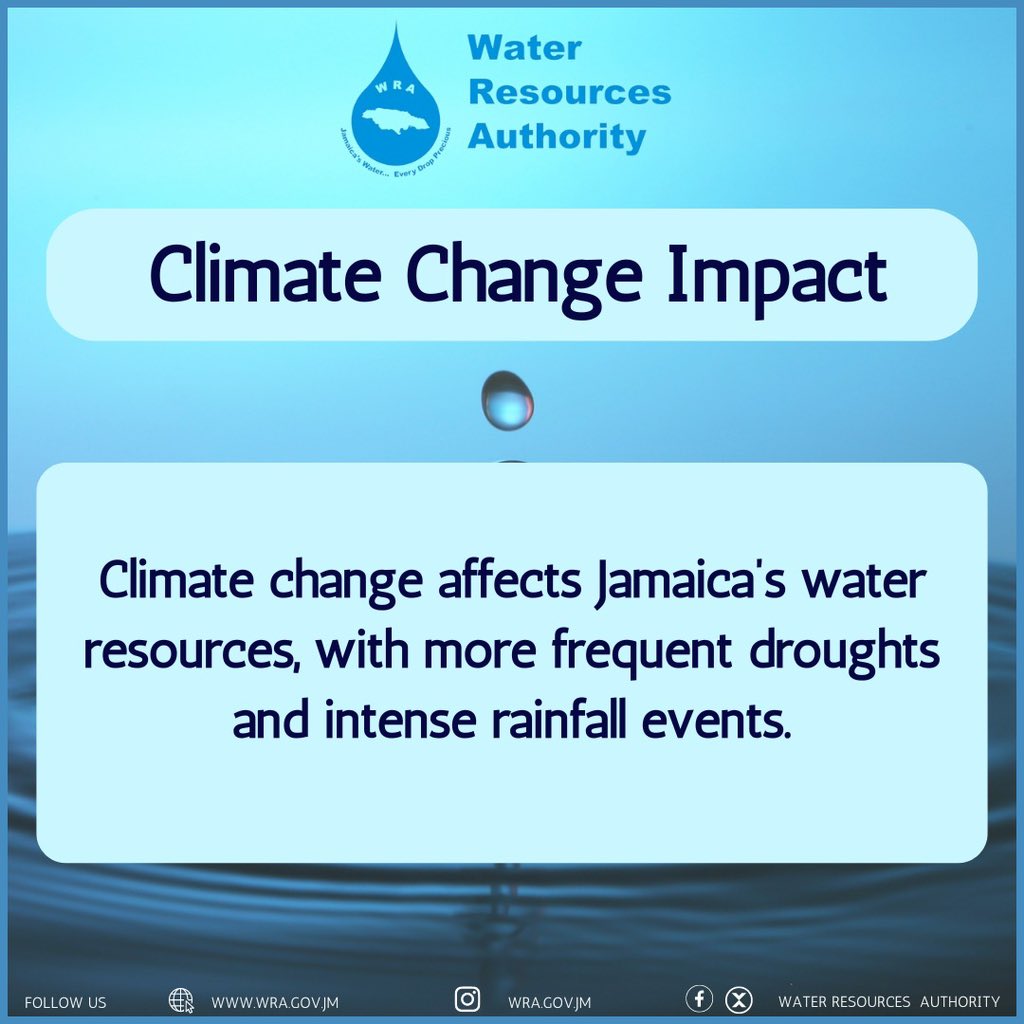 wragovja's tweet photo. Jamaica’s Water Resources: Feeling the Impact of Climate Change 💧More Droughts, Intense Rainfall 🌧️
Amidst climate change, what steps are you taking to conserve Jamaica’s water resources? Share your thoughts and actions below
#Water #Resources #mapwithwra #WaterConservation https://t.co/yl80y0HJjP