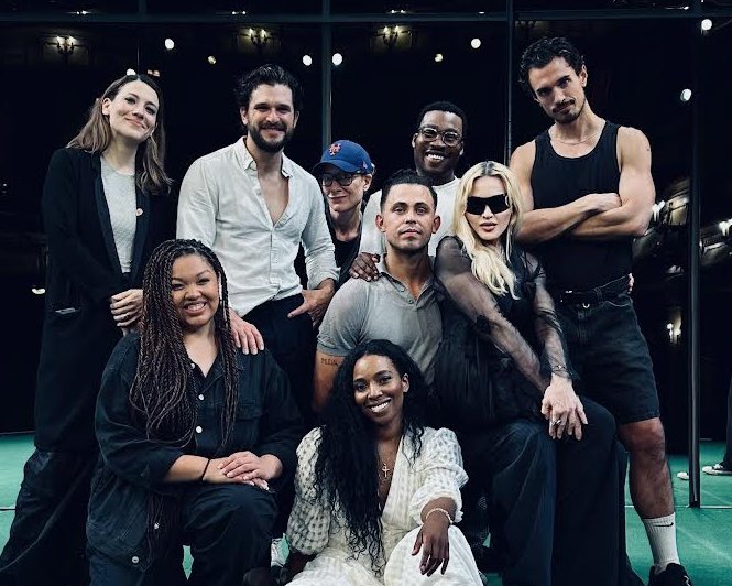 estreetprods's tweet photo. An immaculate collection of people! 🤭

@Madonna came backstage to congratulate the cast and crew of Slave Play. 😊🍈 https://t.co/EyE3nyYB6i