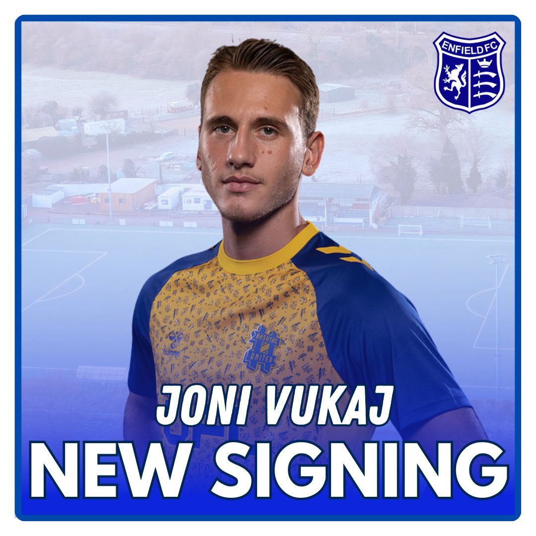 𝙒𝙀𝙇𝘾𝙊𝙈𝙀 𝙏𝙊 𝙏𝙃𝙀 𝙀’𝙎 

We are delighted to announce the signing of midfielder Joni Vukaj!

Joni has previously played for Hashtag United and Saffron Walden Town.

Welcome Joni 💙

#OnlyOneEnfield