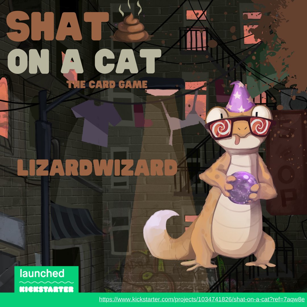 ShatonaCat's tweet photo. As you stare into the Lizardwizard's crystal ball, you are greeted with visions of a dog, a bone and a... Shat-zooka?
Find out more on our #Kickstarter, Link below
https://t.co/ehsrryVSsQ
#CardGames #cards #kickstarter #Crowdfunding #lizard #lizardwizard #shatonacat #games https://t.co/fC8vPguA0s