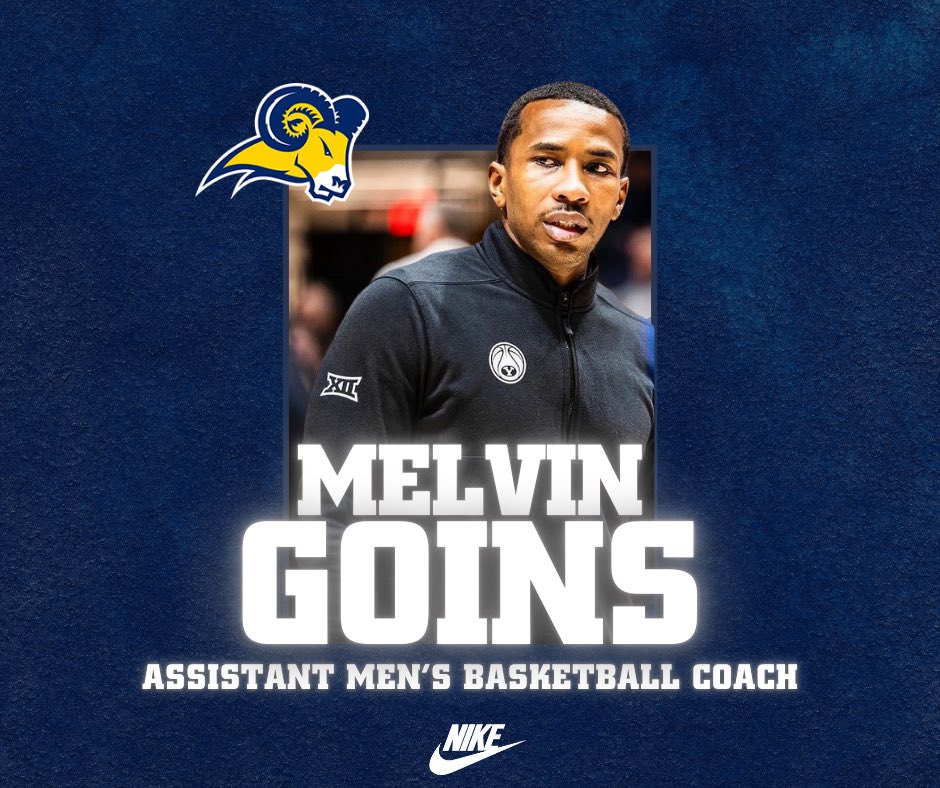 txweshoops's tweet image. Join us in welcoming Coach Melvin Goins to the RAMily! 

The Texas native is returning home, he spent the past year on staff at BYU in the Big 12. 

Mel played professionally in Greece, Nigeria, Canada, &amp;amp; Mexico. He also led Tennessee to an Elite 8 appearance. 

#RamsUp 🐏🏀🔥