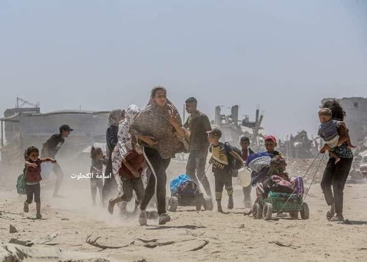 Displacement under fir e From Khan Yunis, Abasan and Bansilah,💔