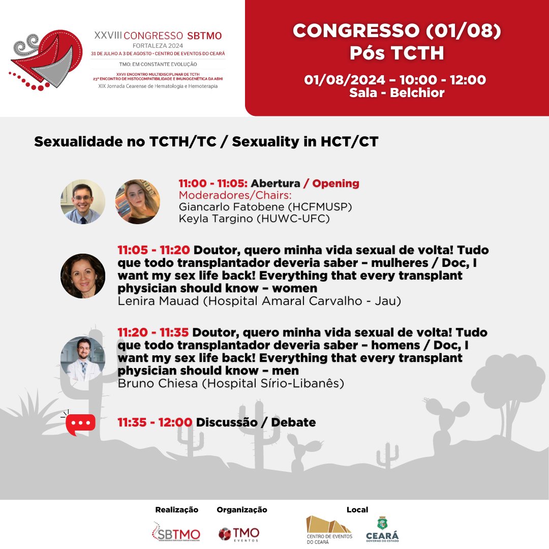 SBTMO's tweet photo. Apresentamos a vocês a programação da sessão de complicações pós-TCTH do #SBTMO24! 

Divida em dois módulos, a atividade será realizada dia 01 de agosto, das 10h às 12h, na sala Belchior.

Garanta sua vaga: https://t.co/2umOHoGutx

#TMOJuntos #Complicacoes #TCTH https://t.co/oDc2U8VqvT