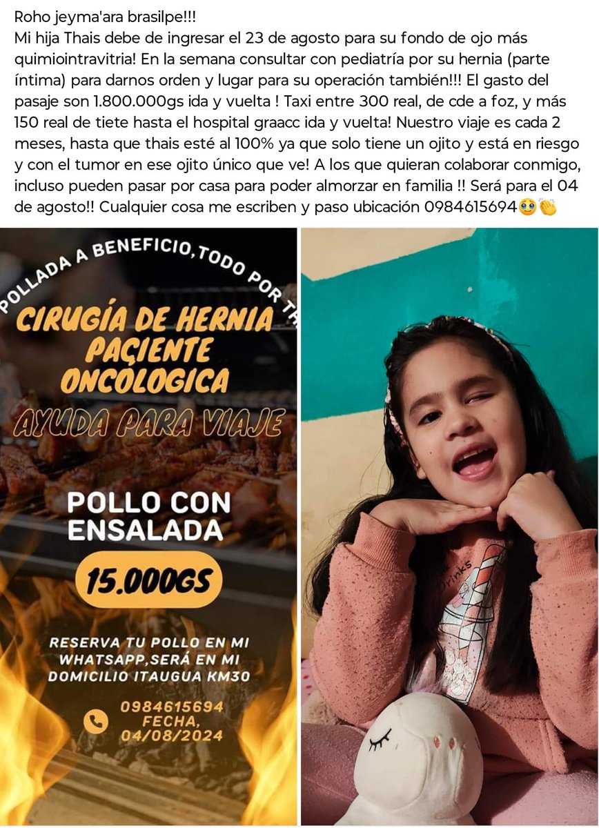 SolAracelyCant1's tweet photo. Vivir en Paraguay es vivir Muerto en vida😭
Es demasiado triste que tocó puertas por todos lados se sabe el caso de mi hija, se sabe el diagnóstico y que vamos a Brasil para su tratamiento ya que en Paraguay no hay más una posibilidad de vida para  Thais, y aun asi no me ayudan https://t.co/dTZuoeKwhn