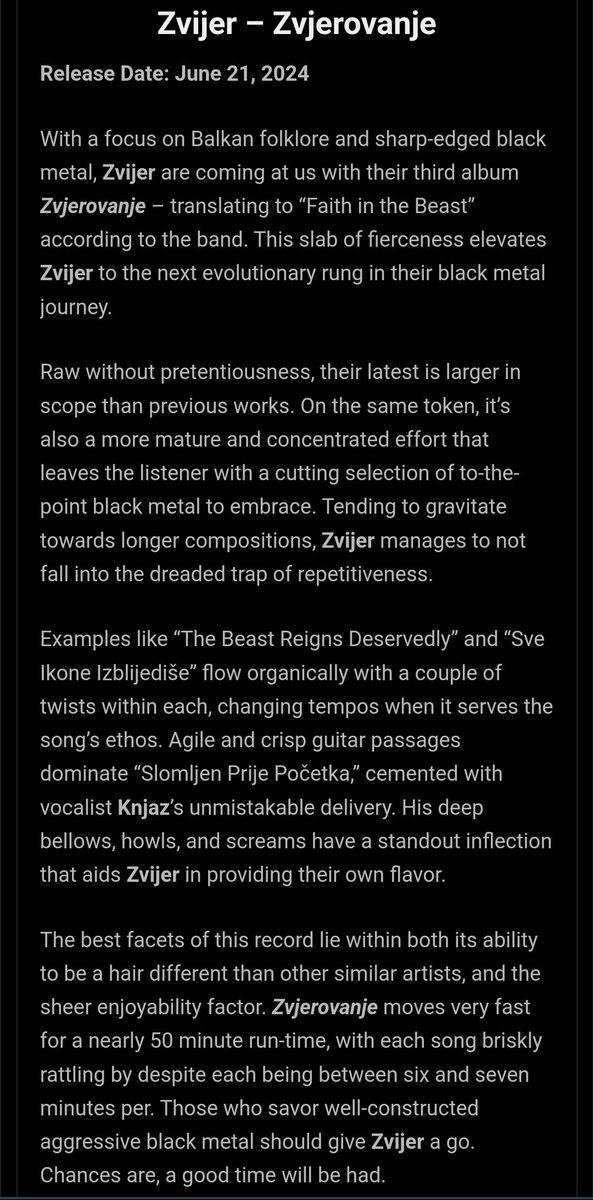 Review by No Clean Singing zine.