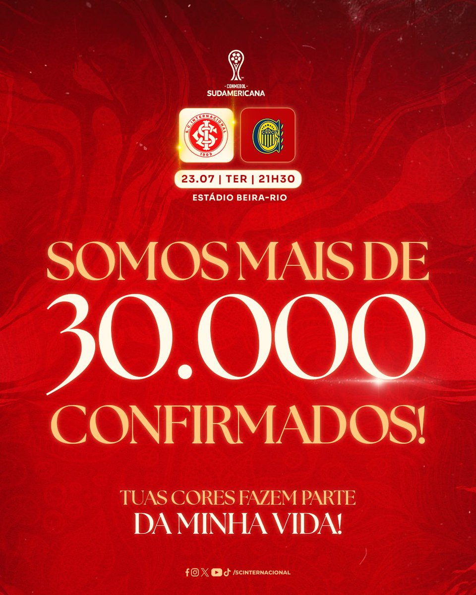 SCInternacional's tweet image. 𝗦𝗢𝗠𝗢𝗦 𝗠𝗔𝗜𝗦 𝗗𝗘 𝟯𝟬 𝗠𝗜𝗟 𝗖𝗢𝗡𝗙𝗜𝗥𝗠𝗔𝗗𝗢𝗦! 🇦🇹🔥

Com o teu apoio, vamos fazer do Gigante nosso 12º jogador em busca da classificação na @sudamericana! 🔜🏟️

🔗 Garanta a tua presença na partida desta terça-feira: mundocolorado.com.br