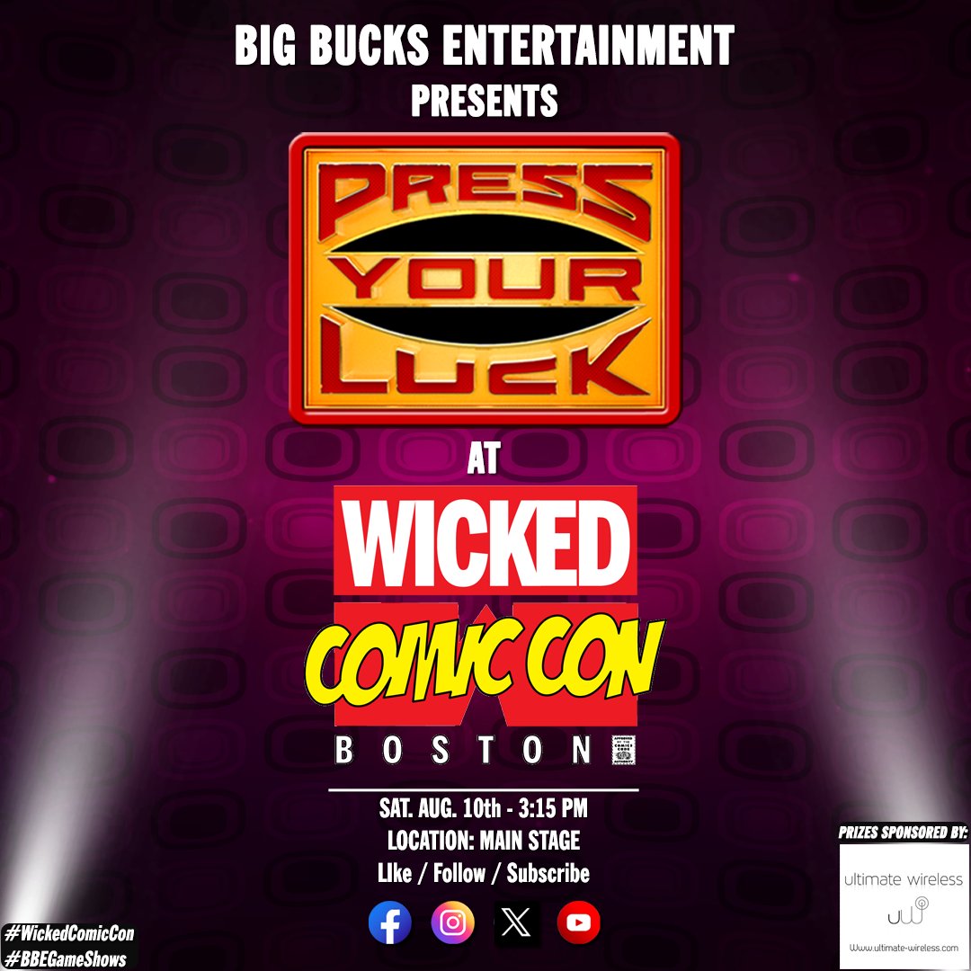 BBEGameShows's tweet photo. @bbegameshows will present live game shows at @wickedcomiccon on Aug. 10th &amp; 11th. As usual, we will select contestants from our LIVE panel audience to play and win various prizes. See you there!

Shout out to our prize sponsor, @ult_wireless_ent

#bbegameshows
#wickedcomiccon https://t.co/bWAXNwE7S3