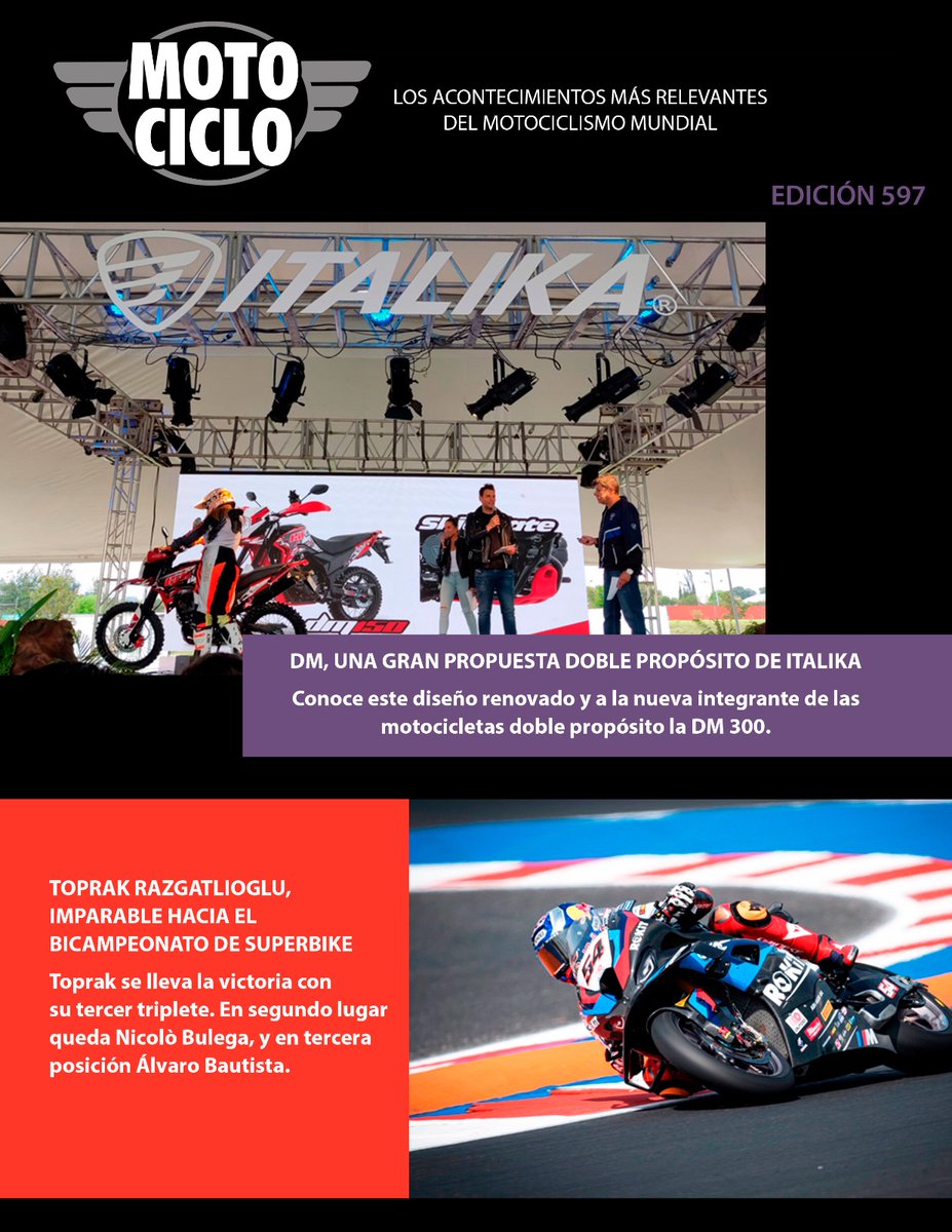expomotonews's tweet photo. Entérate de las novedades más importantes del mundo de las dos ruedas en MOTOCICLO MAGAZINE 597, en esta edición no te puedes perder todos los detalles del nuevo lanzamiento de ITALIKA.
https://t.co/0w2mELd8sJ
#expomoto24 #Guadalajara #CDMX #zonacustom #motooutlet #ExpoMoto https://t.co/H94OrlaHnU