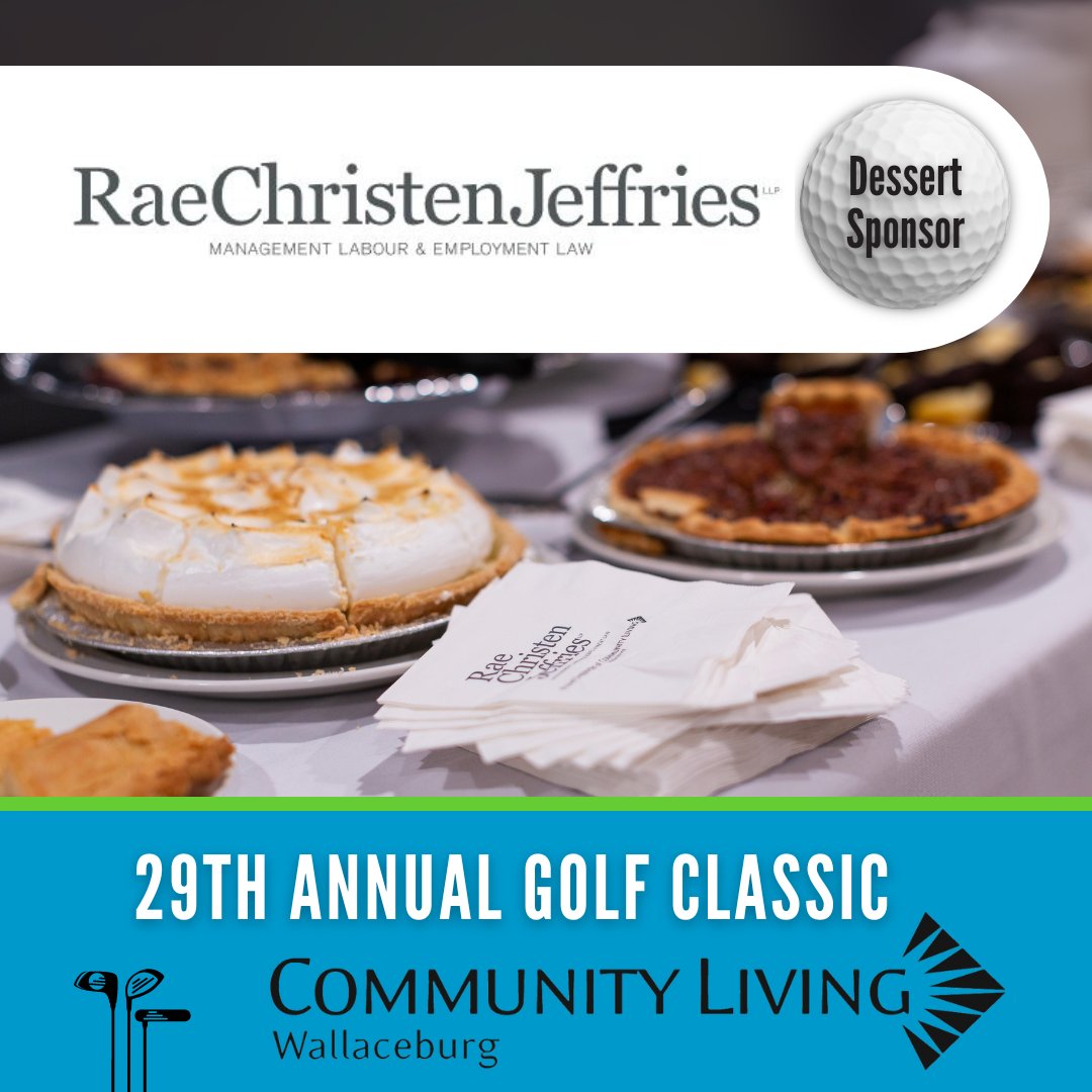 Thank you Rae Christen Jeffries for being the Dessert Sponsor of our 29th Annual Golf Classic!

Rae Christen Jeffries is a management labour and employment law boutique with decades of combined experience and an established 
reputation for persuasive advocacy.