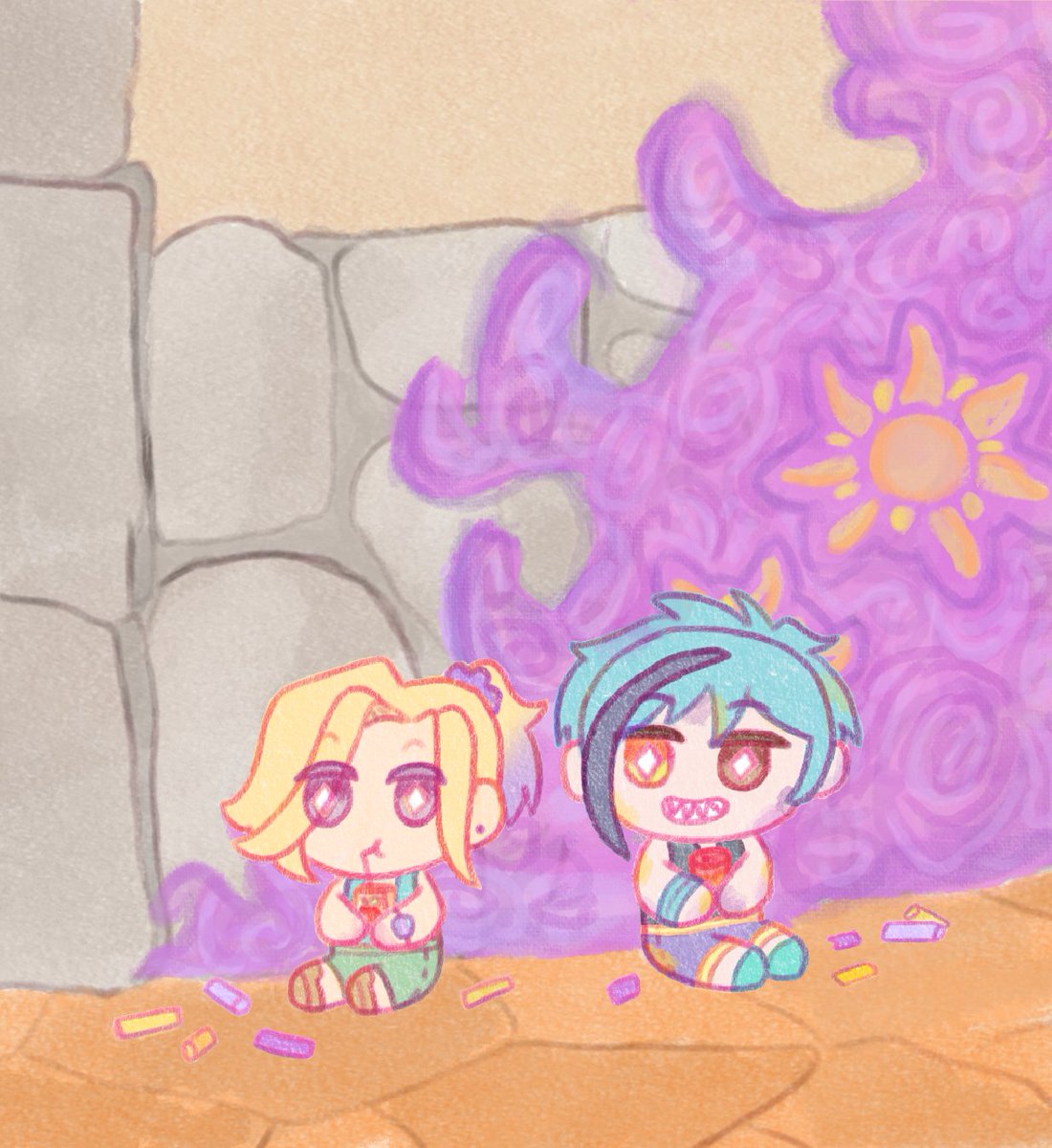 twst_Dino's tweet photo. ใ๐ฆ๐ใChalk ๐
Rarepair summer, week 3.
A well deserved hydration break after some creative hard work!
(Though maybe the FloydNui also needs a bath... At least he didn't eat any chalk this time.)
#rarepairsummer #twst #twistedwonderland #FloVil https://t.co/d9qCFVuaTJ