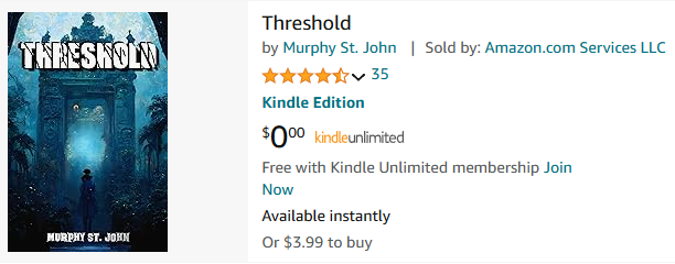 Threshold is currently sitting at a 4.6/5 rating on Amazon with 35 reviews. What's holding you back from giving it a read?

"Horrific trials await, but they’re the only way for Malcolm to escape limbo. If he can’t dodge the disturbing monsters and deadly traps, it’s straight to