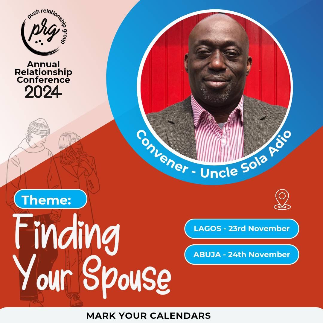 pushrelategroup's tweet photo. Countdown to our Annual Relationship Conference!

 Theme: "Finding Your Spouse."

 📅 Save the dates: Lagos - Nov 23, 2024 | Abuja - Nov 24, 2024. #RelationshipConference #FindingYourSpouse https://t.co/vKOtJVXC1W