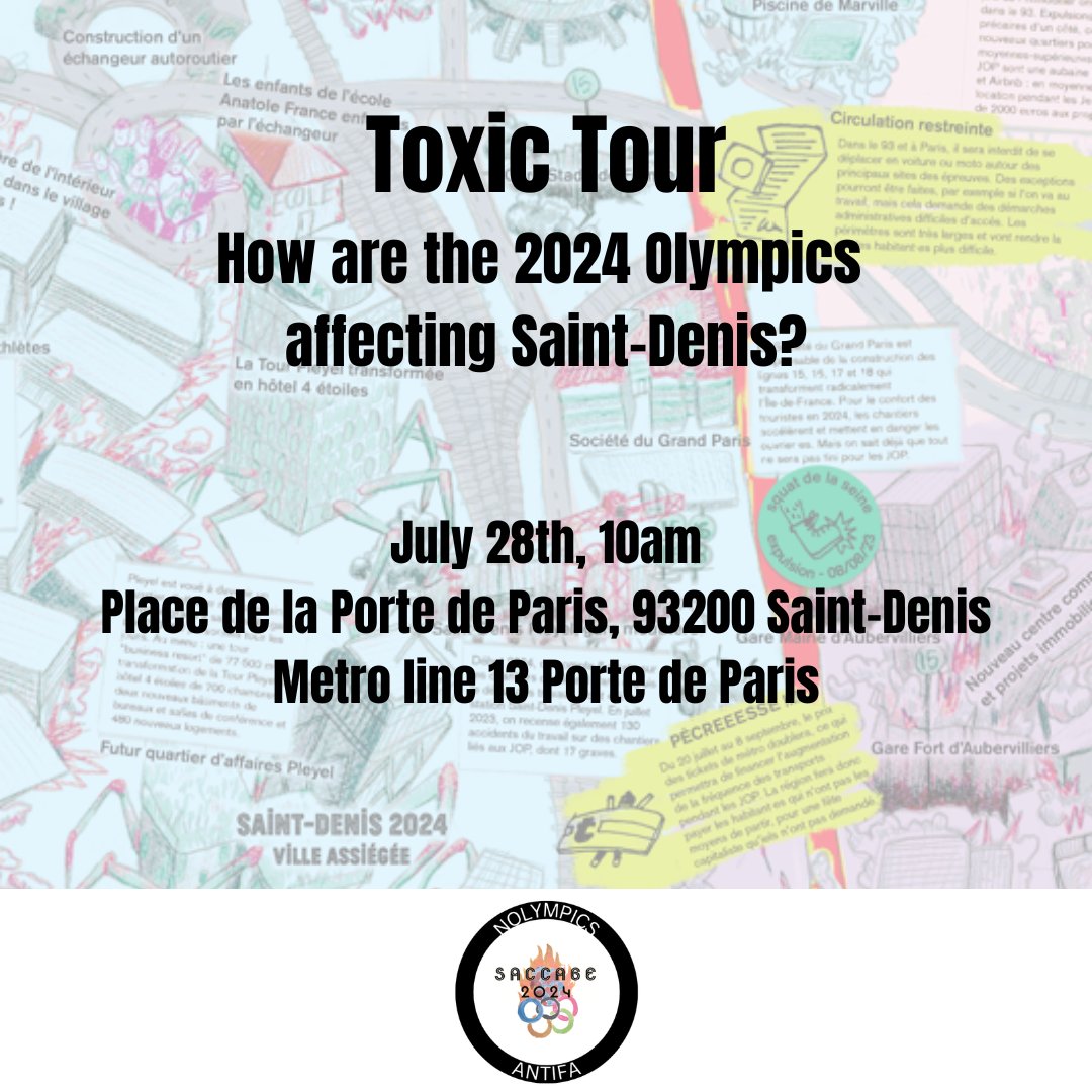 You couldn't  make it to the press conference and the Toxic Tour today? Don't worry!  We are holding another Toxic Tour (in English) on Sunday morning.  Starting at 10am at the Place de la Porte de Paris in Saint-Denis!