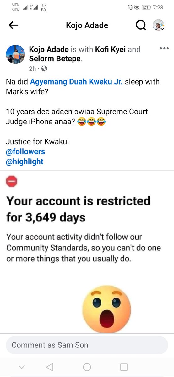 Sam_sonr's tweet photo. @TheAgyemangDuah I convered this message from the headquarters to you 😅 https://t.co/X7FkS4oxr4