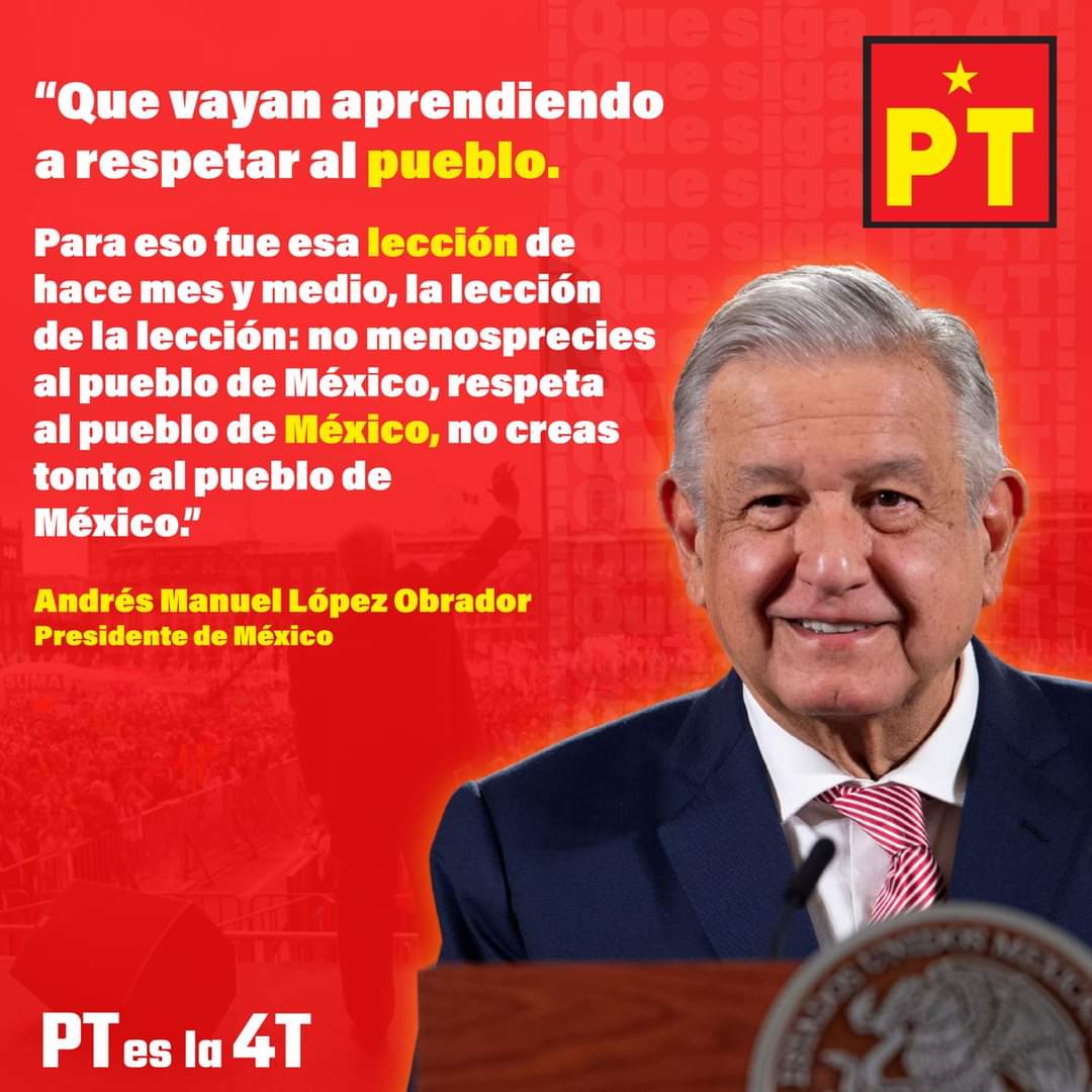 ¡Al pueblo se le respeta!

#PTesla4T