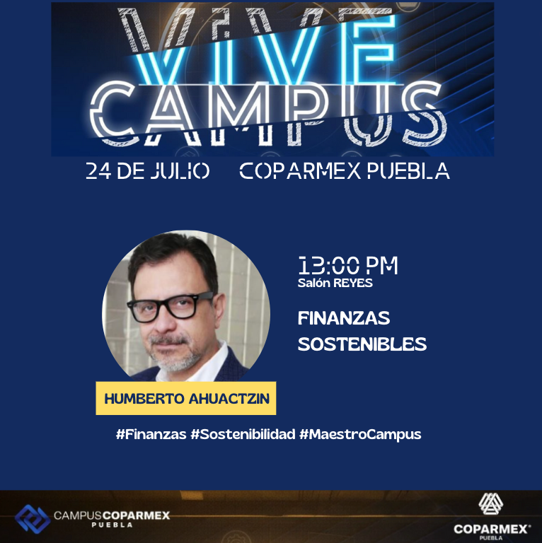campus_coparmex's tweet photo. Ven a la conferencia de Humberto Ahuactzin ortega, "Finanzas Sostenibles" #ViveCampus #APuertasAbiertas.

#CampusCOPARMEX CoparmexPuebla

Regístrate en: https://t.co/tve7GM6Kkk

📍 COPARMEX - 11 Poniente 1313, Col. Santiago, Puebla https://t.co/V38ymjTfqc