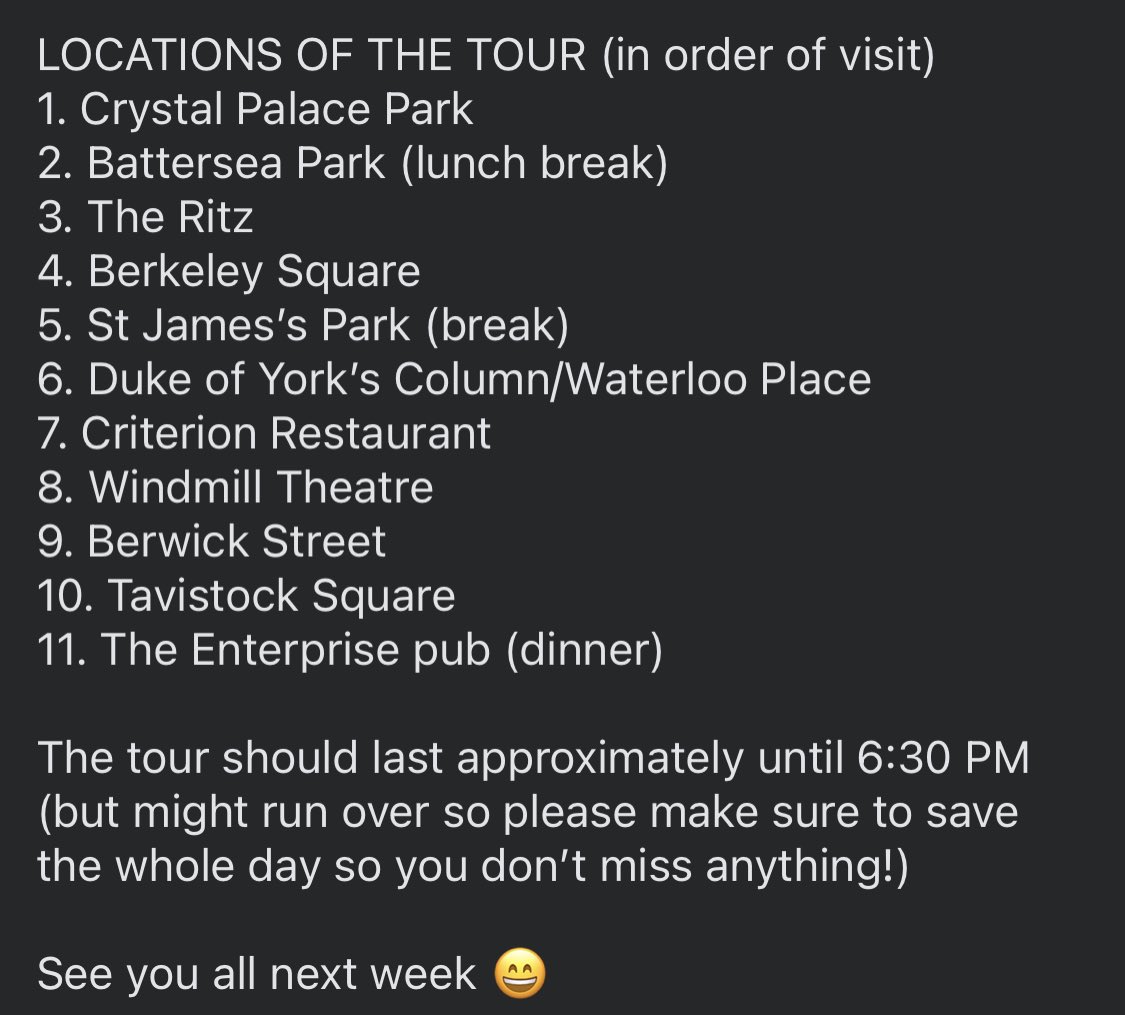 IneffableLondon's tweet photo. 🎶 Every day, it’s a-getting closer, going faster than a rollercoaster 🎶

Please read this post as it contains important information relating to the tour!

MEET-UP POINT AND TIME: 
Front of Crystal Palace Station (Overground/Rail station) at 10 AM on Tuesday 30th July https://t.co/jQTlVO9Psn