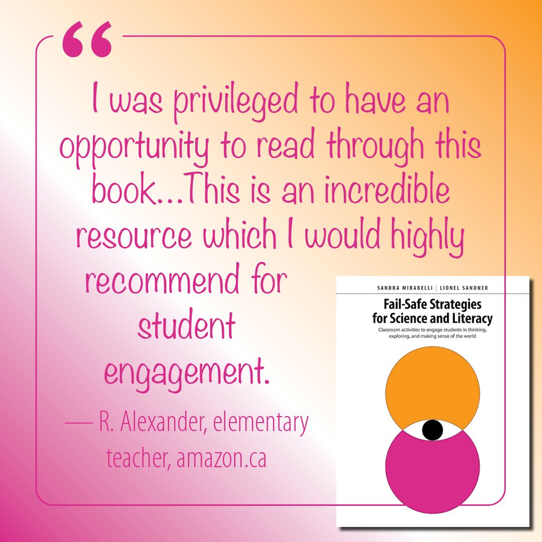 Your peers love #FailSafeStrategies! Delve into this exciting new book, exploring how literacy routines can frame science instruction, &amp; help students build cognitive skills along with content knowledge: buff.ly/3zOXzeh 

#edchat #profdev #science #literacy #edutwitter
